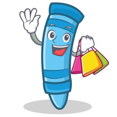 Pastel boya karakter karikatür tarzı alışveriş