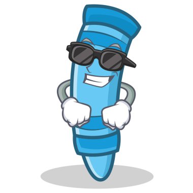 Süper cool mum boya karakter karikatür tarzı