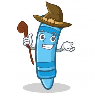 Cadı mum boya karakter karikatür tarzı