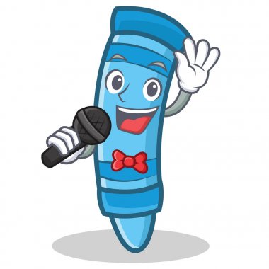 Şarkı mum boya karakter karikatür tarzı