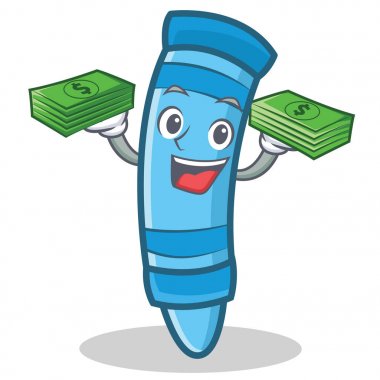 Para mum boya karakter karikatür tarzı ile