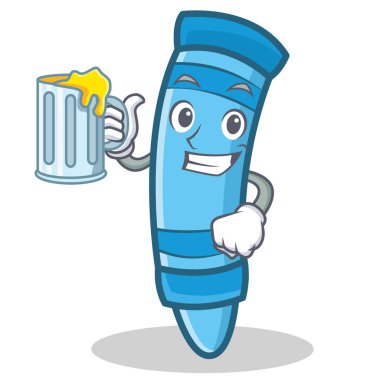 Suyu mum boya karakter karikatür tarzı ile