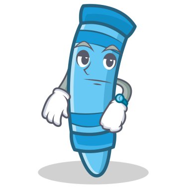 Bekleyen mum boya karakter karikatür tarzı