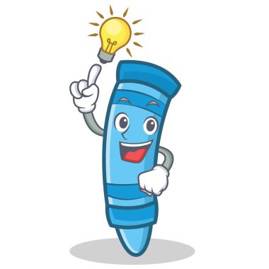 Bir fikir mum boya karakter karikatür tarzı var