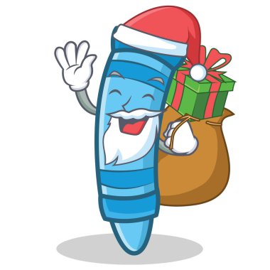 Noel Baba hediye mum boya karakter karikatür tarzı ile