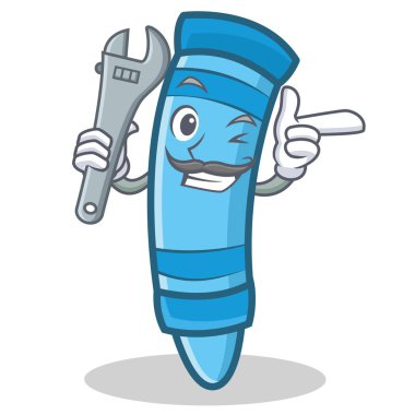 Mekanik mum boya karakter karikatür tarzı