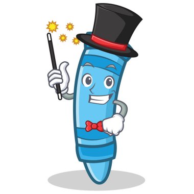 Sihirbaz mum boya karakter karikatür tarzı