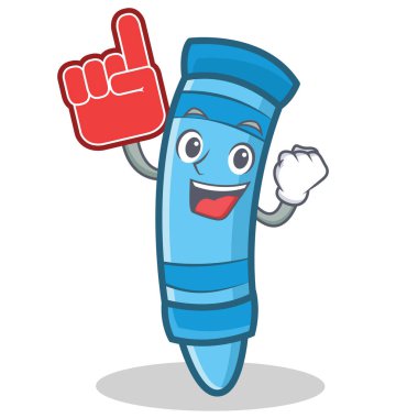 Köpük parmak boya karakter karikatür tarzı