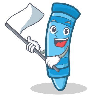 Bayrak mum boya karakter karikatür tarzı ile