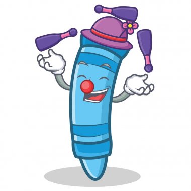 Pastel boya karakter karikatür tarzı hokkabazlık