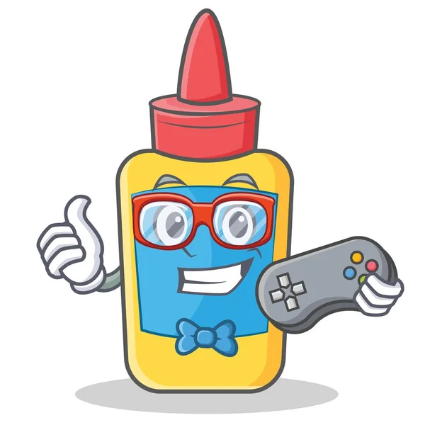 Gamer kleju butelka charakter kreskówka — Wektor stockowy