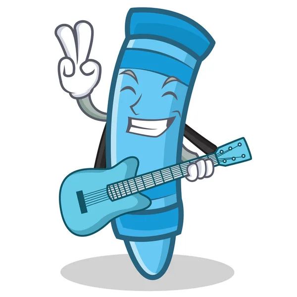 Mit Gitarrenkreide Charakter Cartoon-Stil — Stockvektor