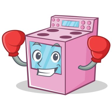 Gaz boks karakter karikatür soba