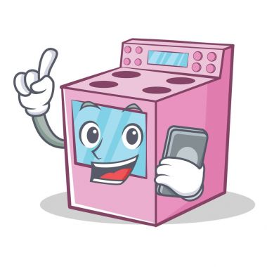 İle telefon gaz sobası karakter karikatür