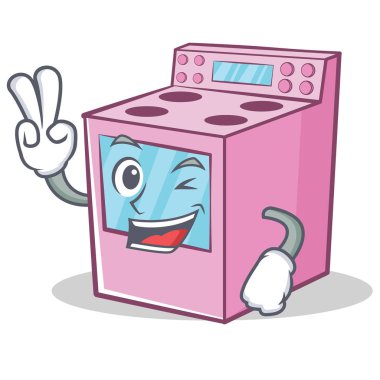 İki gaz sobası karakter karikatür parmak