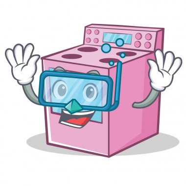 Dalış gaz soba karakter karikatür