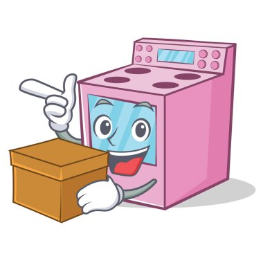 İle kutu gaz sobası karakter karikatür