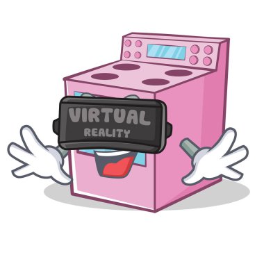 Sanal gerçeklik gaz sobası karakter karikatür