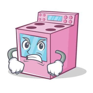 Kızgın gaz soba karakter karikatür