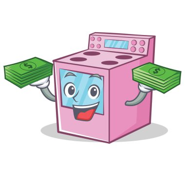 İle para gaz sobası karakter karikatür