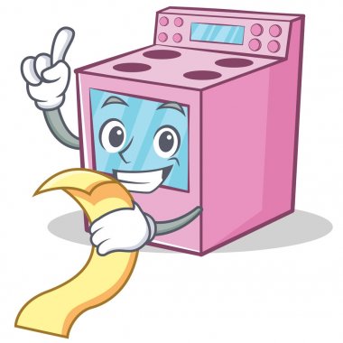 İle menü gaz sobası karakter karikatür