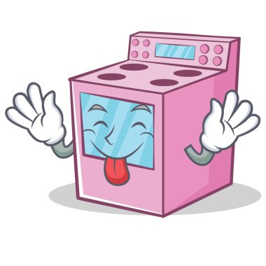 Karakter karikatür dilini gaz sobası