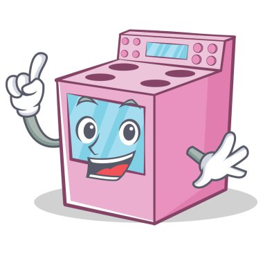 Parmak gaz soba karakter karikatür