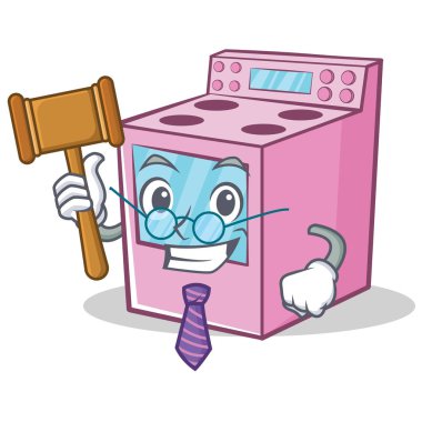 Karakter karikatür yargıç gaz sobası