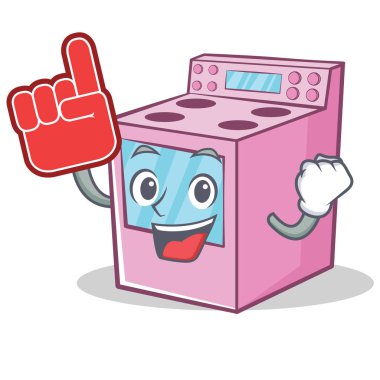 Köpük parmak gaz soba karakter karikatür