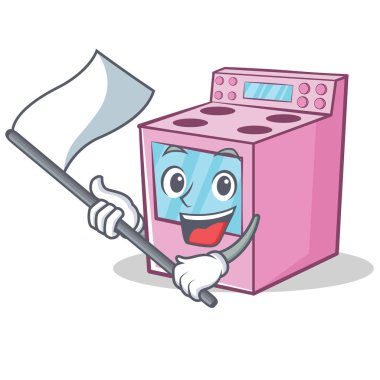 İle bayrak gaz sobası karakter karikatür