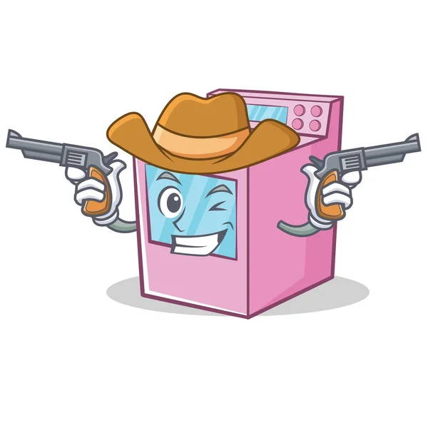 Cowboy gas stufa personaggio cartone animato — Vettoriale Stock