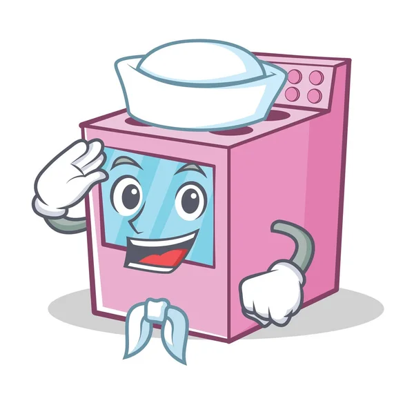 Marin cuisinière à gaz personnage dessin animé — Image vectorielle