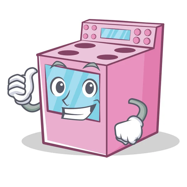 Thumbs up gas stove character cartoon — Stock Vector