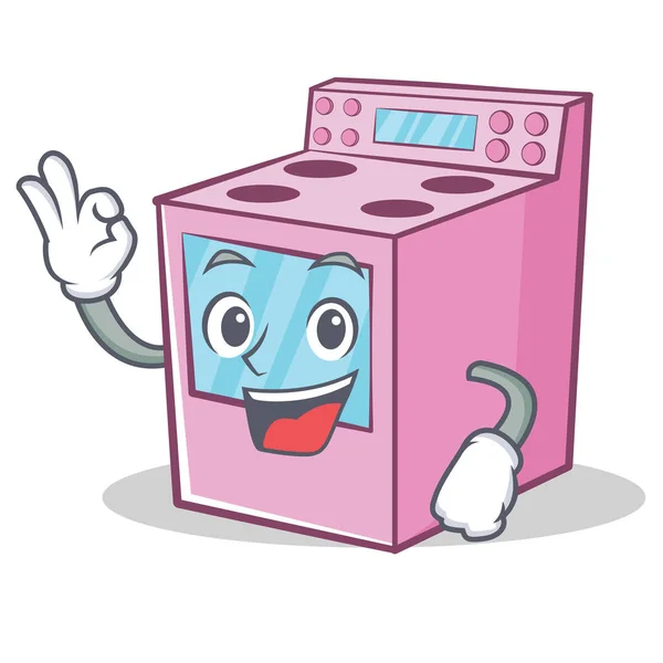 Okay gas stove character cartoon — Stock Vector