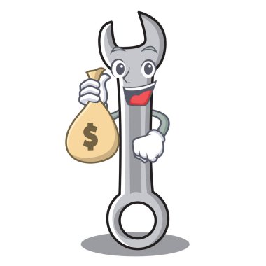 Para çantası anahtar karakter karikatür tarzı ile