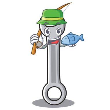 Anahtar karakter karikatür tarzı Balık tutma