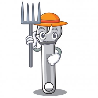 Çiftçi anahtarı karakter karikatür tarzı