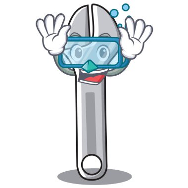 Dalış anahtarı karakter karikatür tarzı