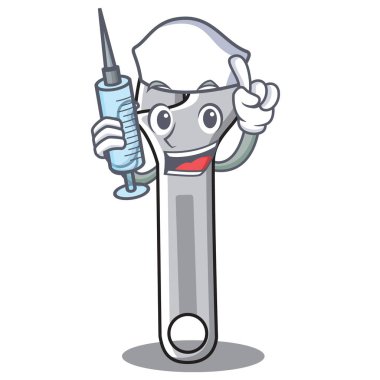 Hemşire anahtarı karakter karikatür tarzı