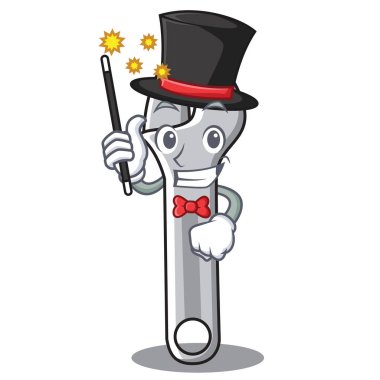 Sihirbaz anahtarı karakter karikatür tarzı