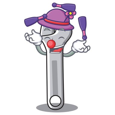 İngiliz anahtarı karakter karikatür tarzı hokkabazlık