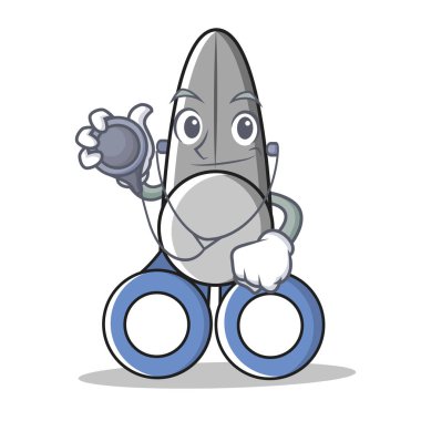 Doktor makas karakter karikatür tarzı