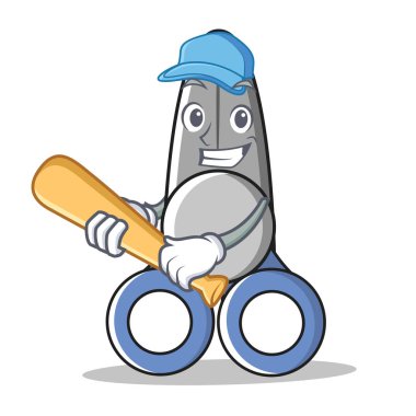 Oyun beysbol makas karakter karikatür tarzı