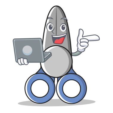 Dizüstü makas karakter karikatür tarzı ile