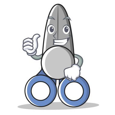 Başparmak yukarıya makas karakter karikatür tarzı