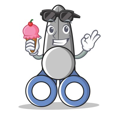 Dondurma makas karakter karikatür tarzı ile