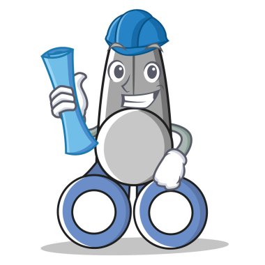 Mimar makas karakter karikatür tarzı