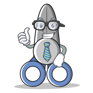 İşadamı makas karakter karikatür tarzı