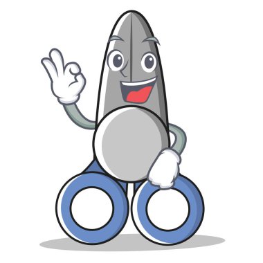 Makas karakter karikatür tarzı Tamam