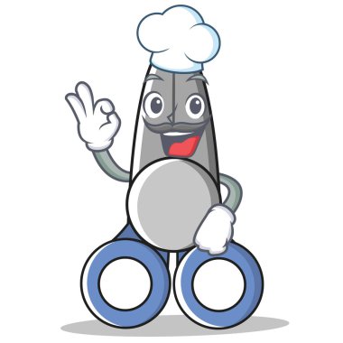 Şef makas karakter karikatür tarzı